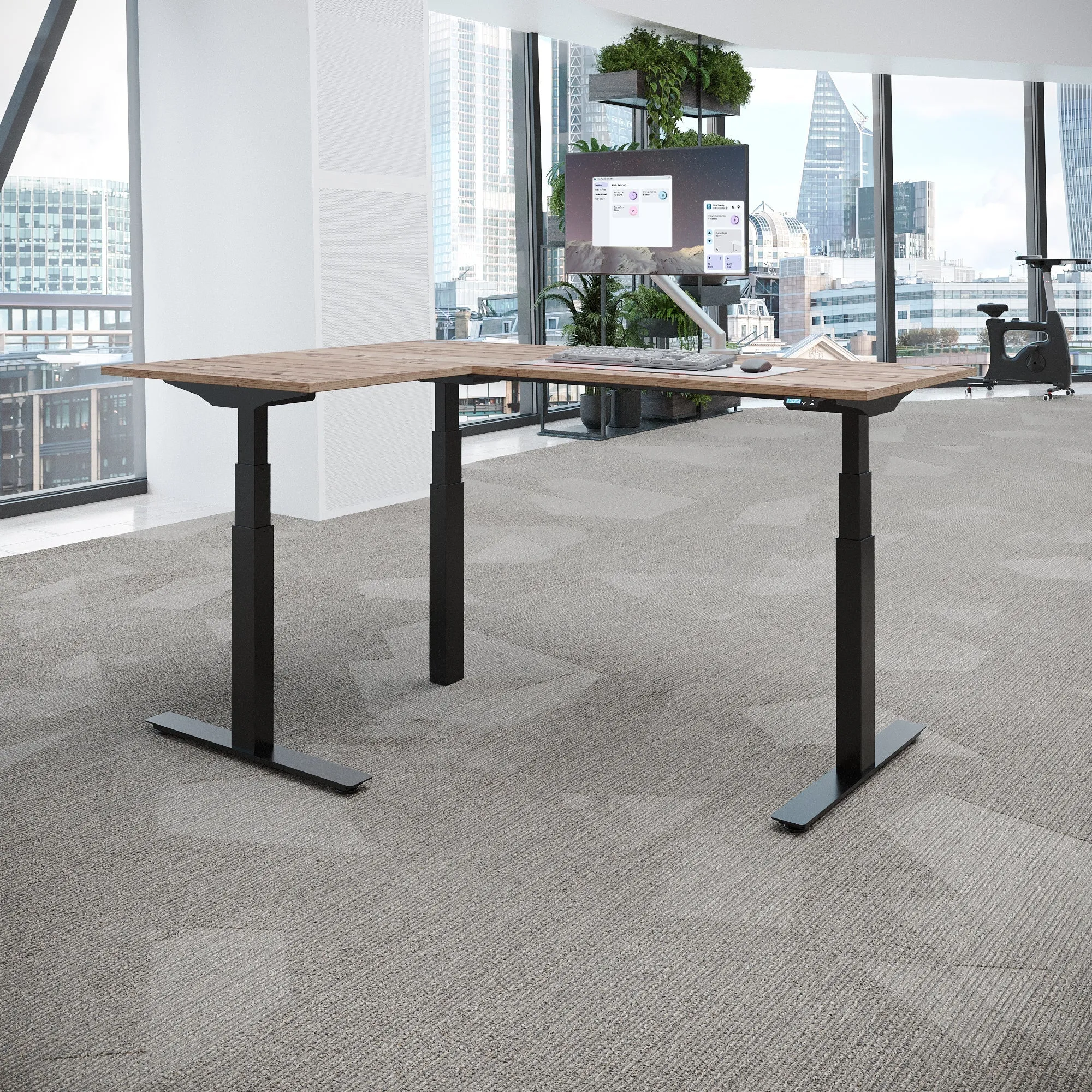 ACTIVE 3  Dual Motor Electric L-Shape Corner Standing Desk 180x160x 80x60cm