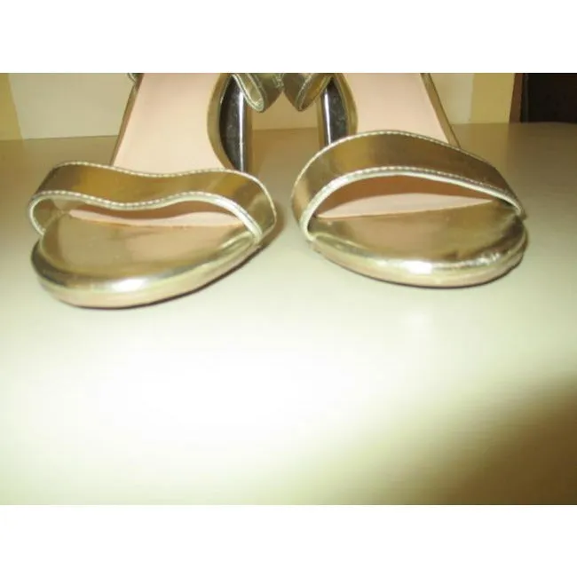 Bp Design Gold Bp Metallic Open Toe Slingback Sandal Pumps Size Us