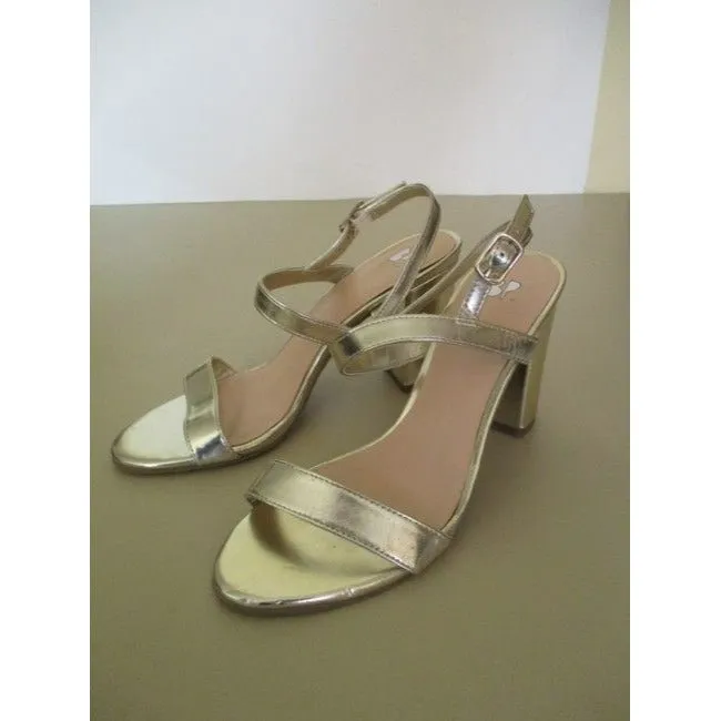 Bp Design Gold Bp Metallic Open Toe Slingback Sandal Pumps Size Us