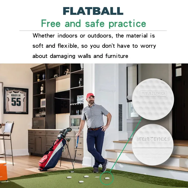 Flat Golf Balls Swing Trainer Set for All Ages - Indoor/Outdoor Practice