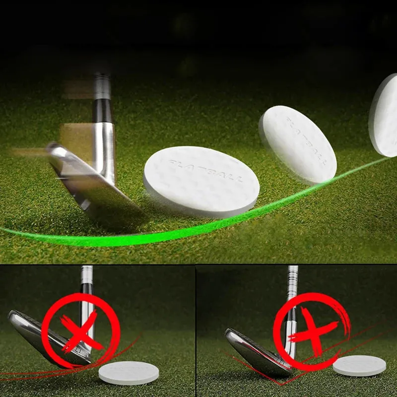 Flat Golf Balls Swing Trainer Set for All Ages - Indoor/Outdoor Practice