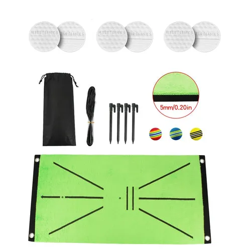 Flat Golf Balls Swing Trainer Set for All Ages - Indoor/Outdoor Practice