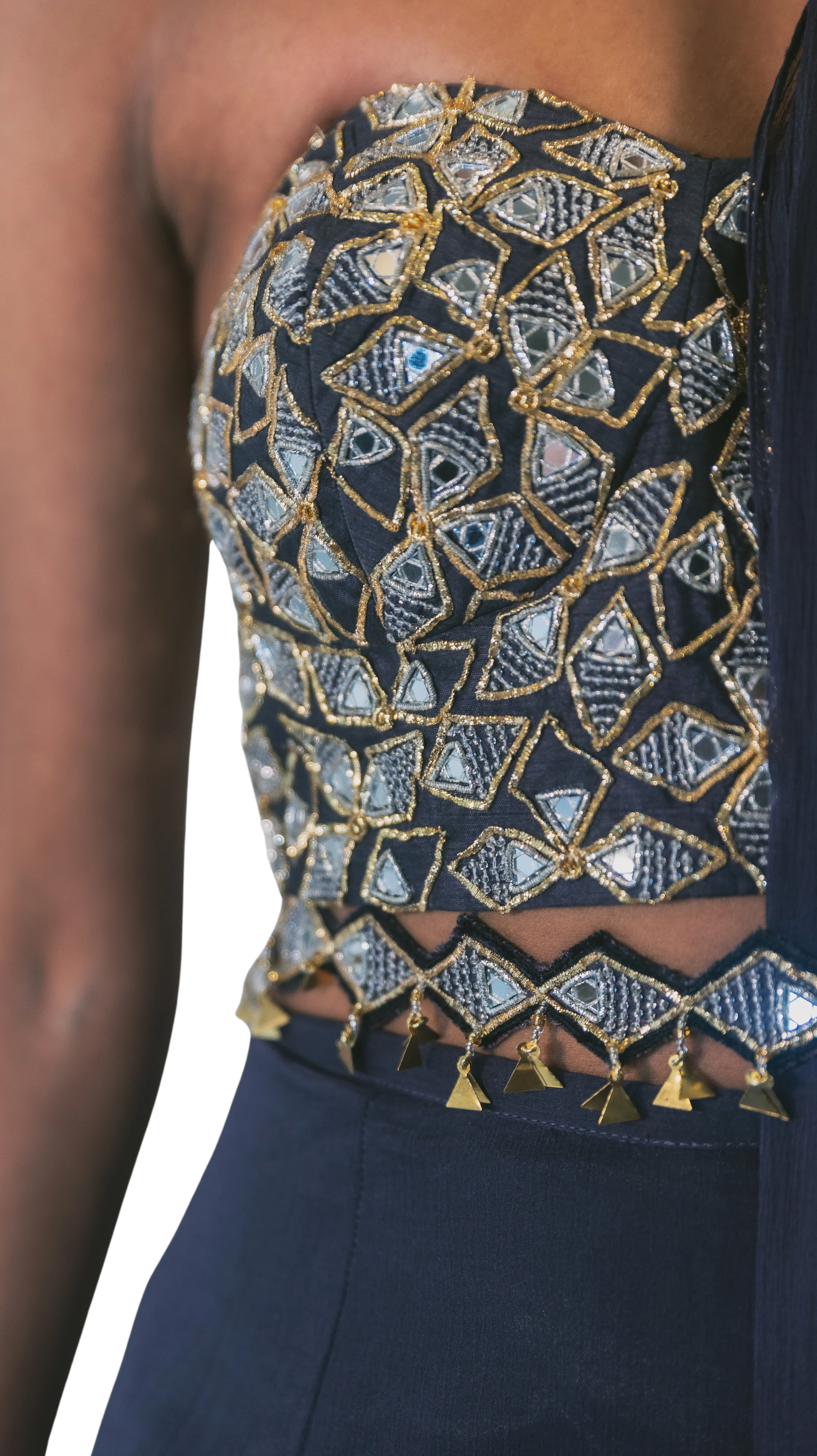 Inkwell Embroidered Sari Set