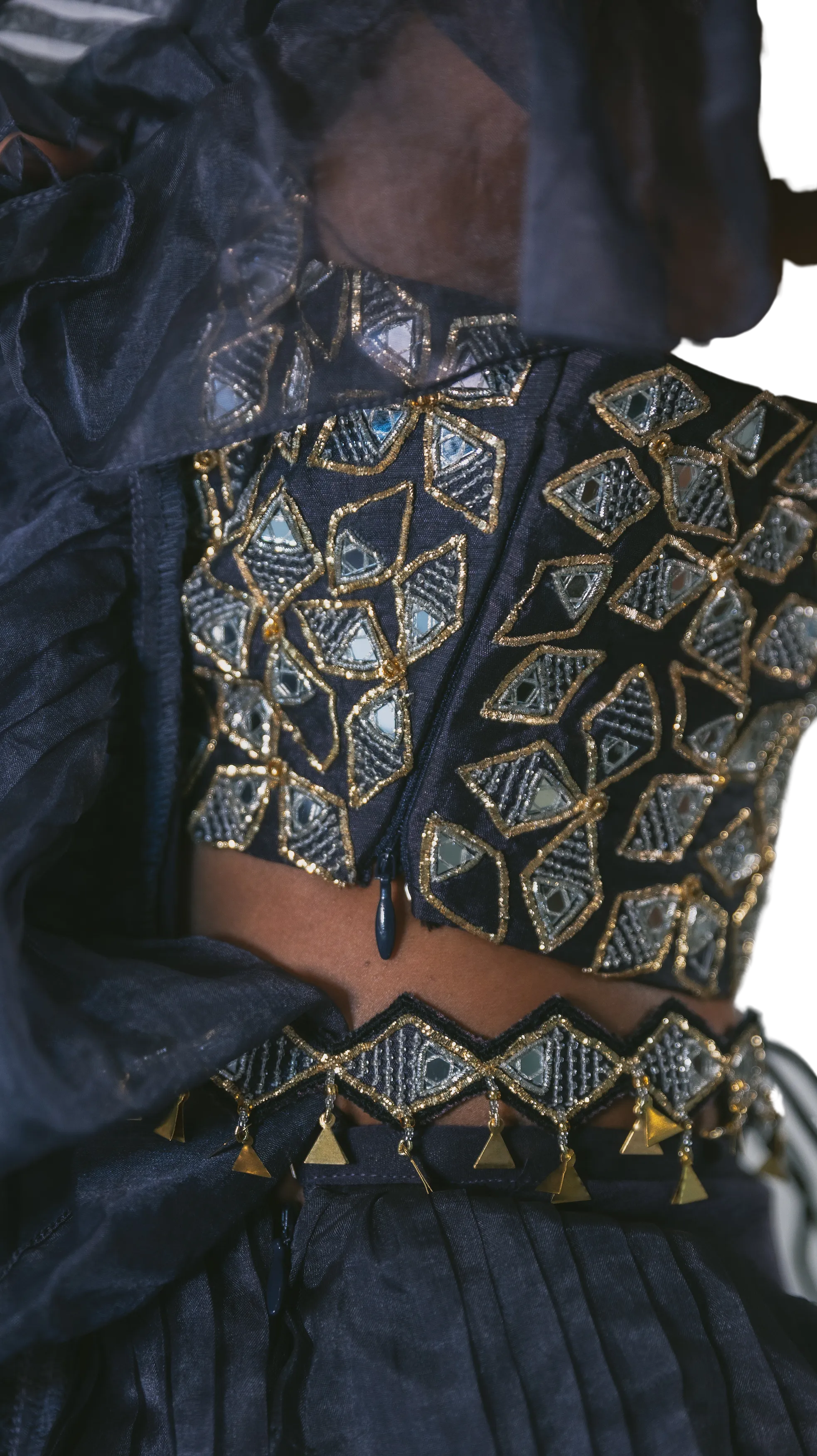 Inkwell Embroidered Sari Set