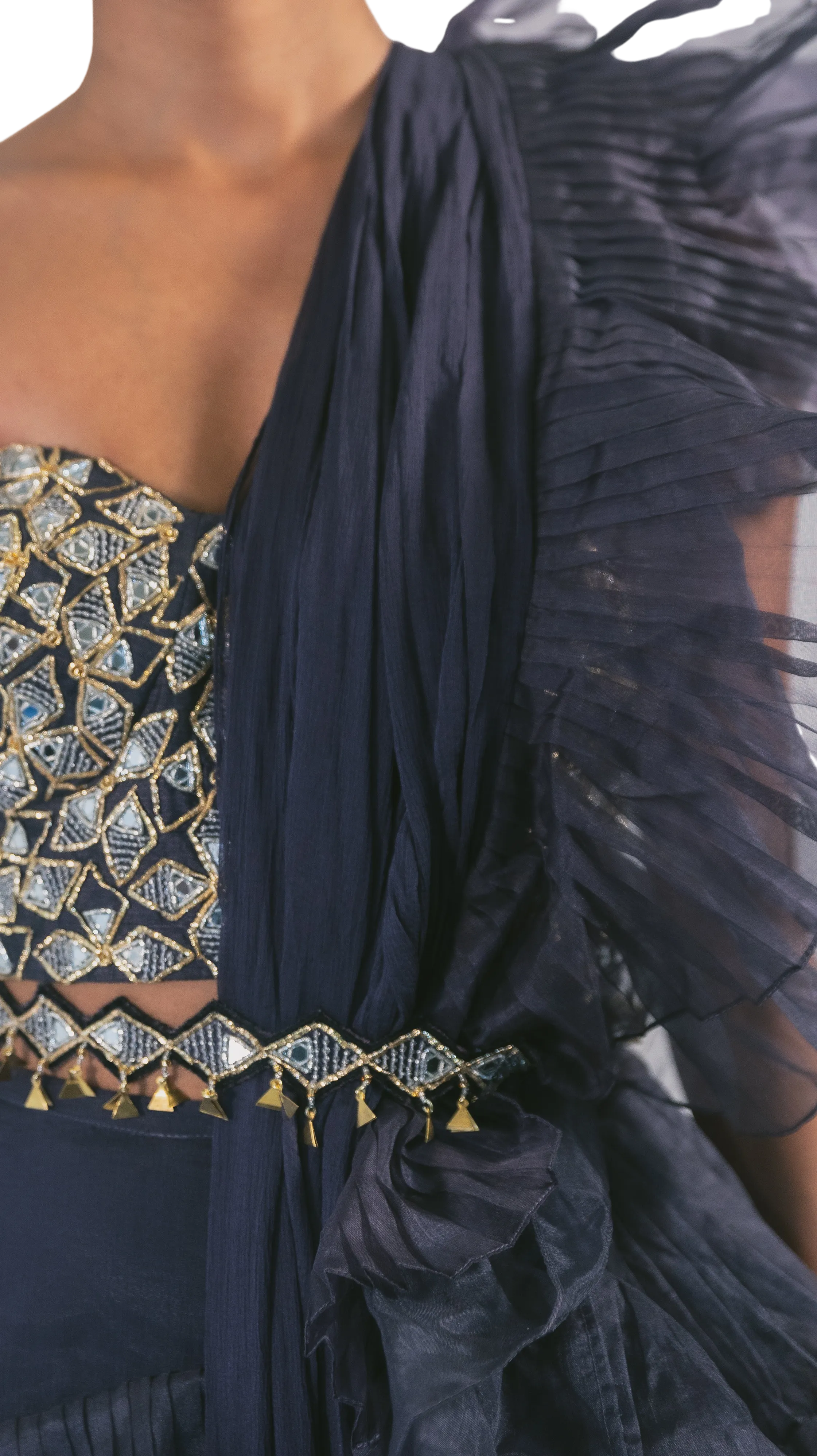 Inkwell Embroidered Sari Set