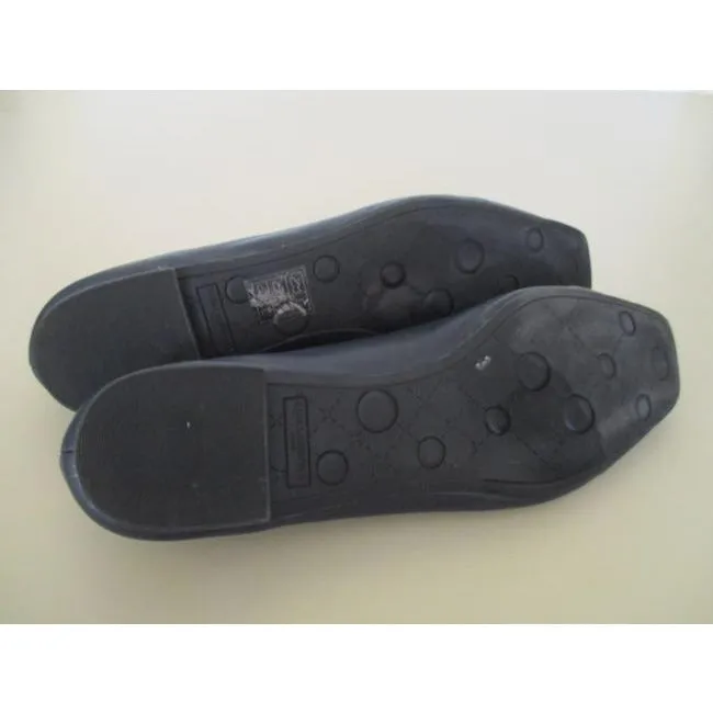 Karl Lagerfeld Midnight Blue Buttery Soft Leather Square Toe Ballet Flats Size Us