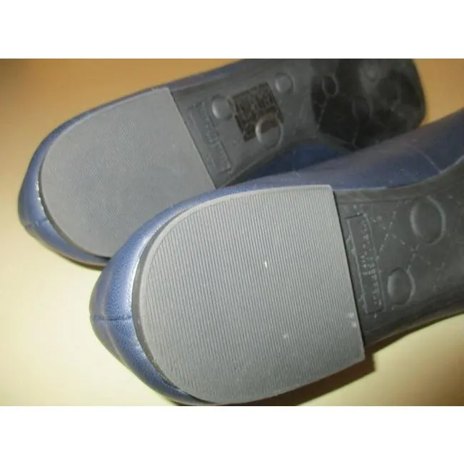 Karl Lagerfeld Midnight Blue Buttery Soft Leather Square Toe Ballet Flats Size Us