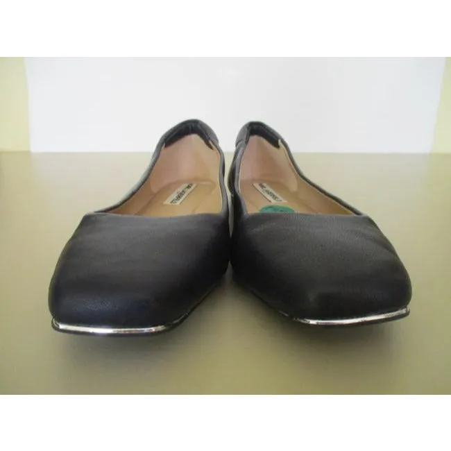 Karl Lagerfeld Midnight Blue Buttery Soft Leather Square Toe Ballet Flats Size Us