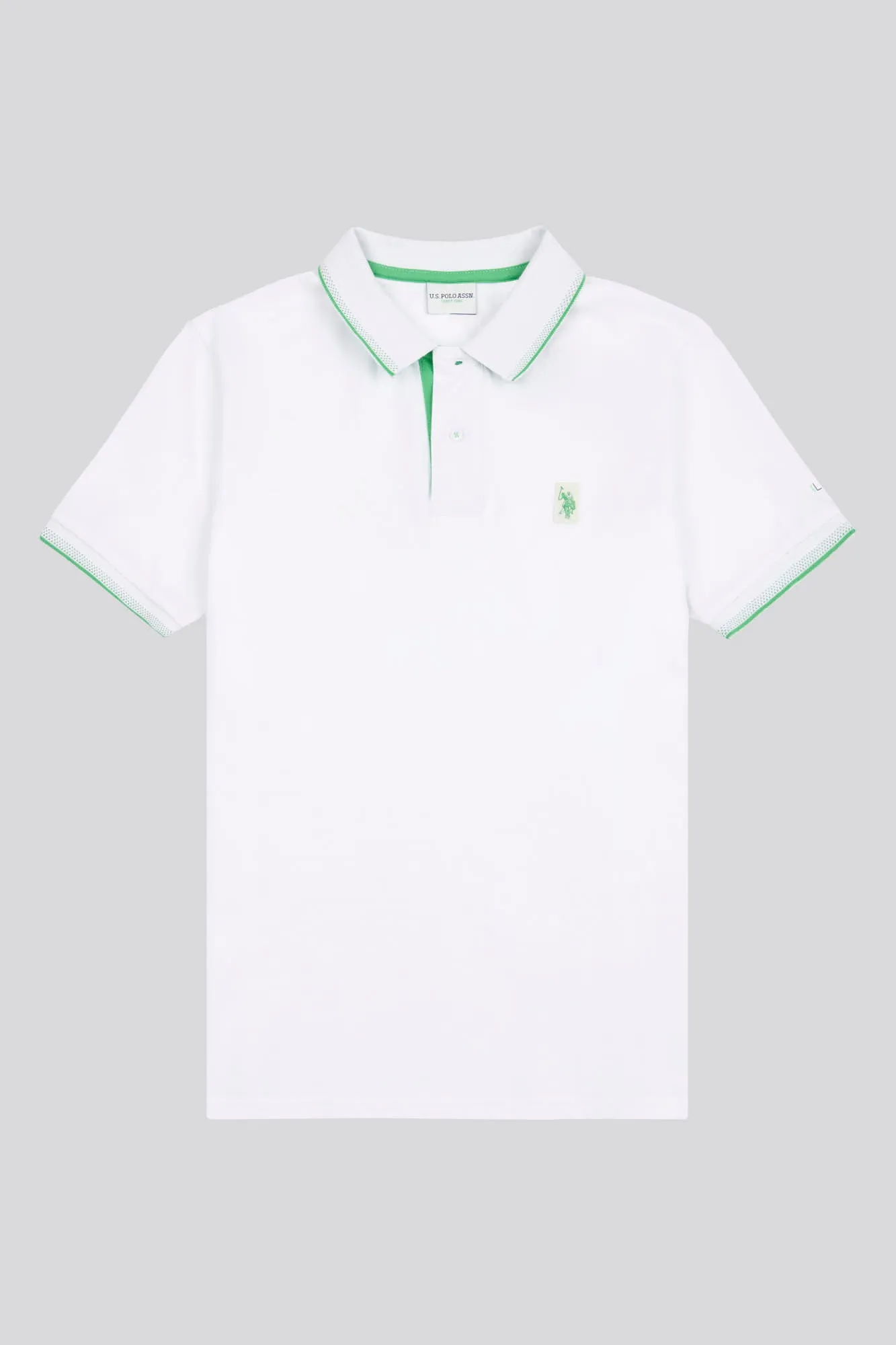 Mens Life Double Horsemen Polo Shirt in Bright White