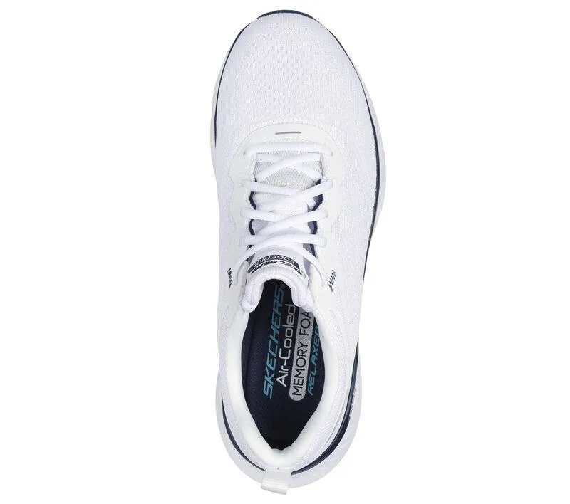 Men's Relaxed Fit Skechers 232836 Edgeride Exxo Trainers - White Navy