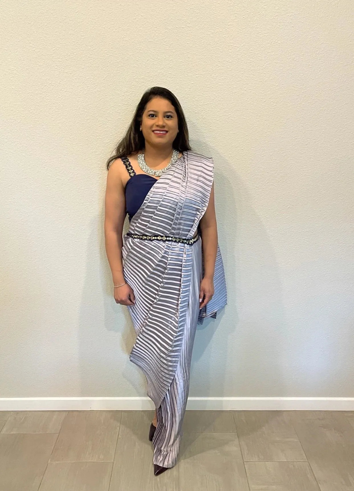SAMPLE SALE: Lavender Pre-Draped Sari