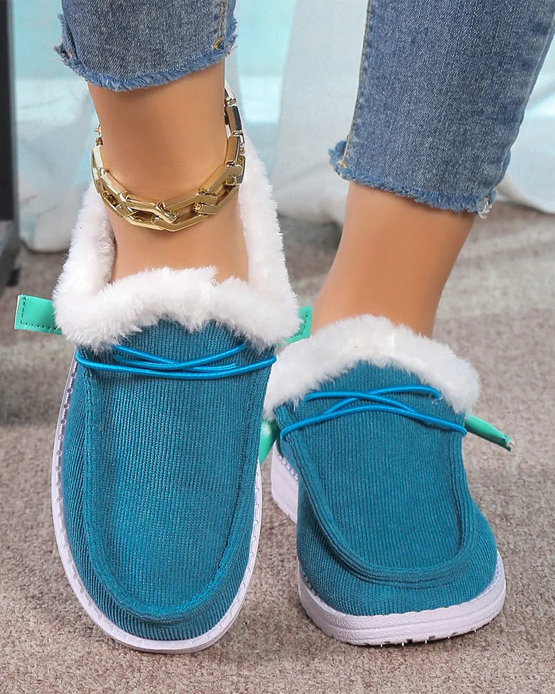 Solid color thick warm cotton shoes