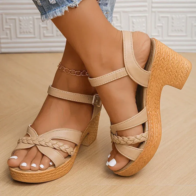 Vera | Platform Square Heel Gladiator Sandals