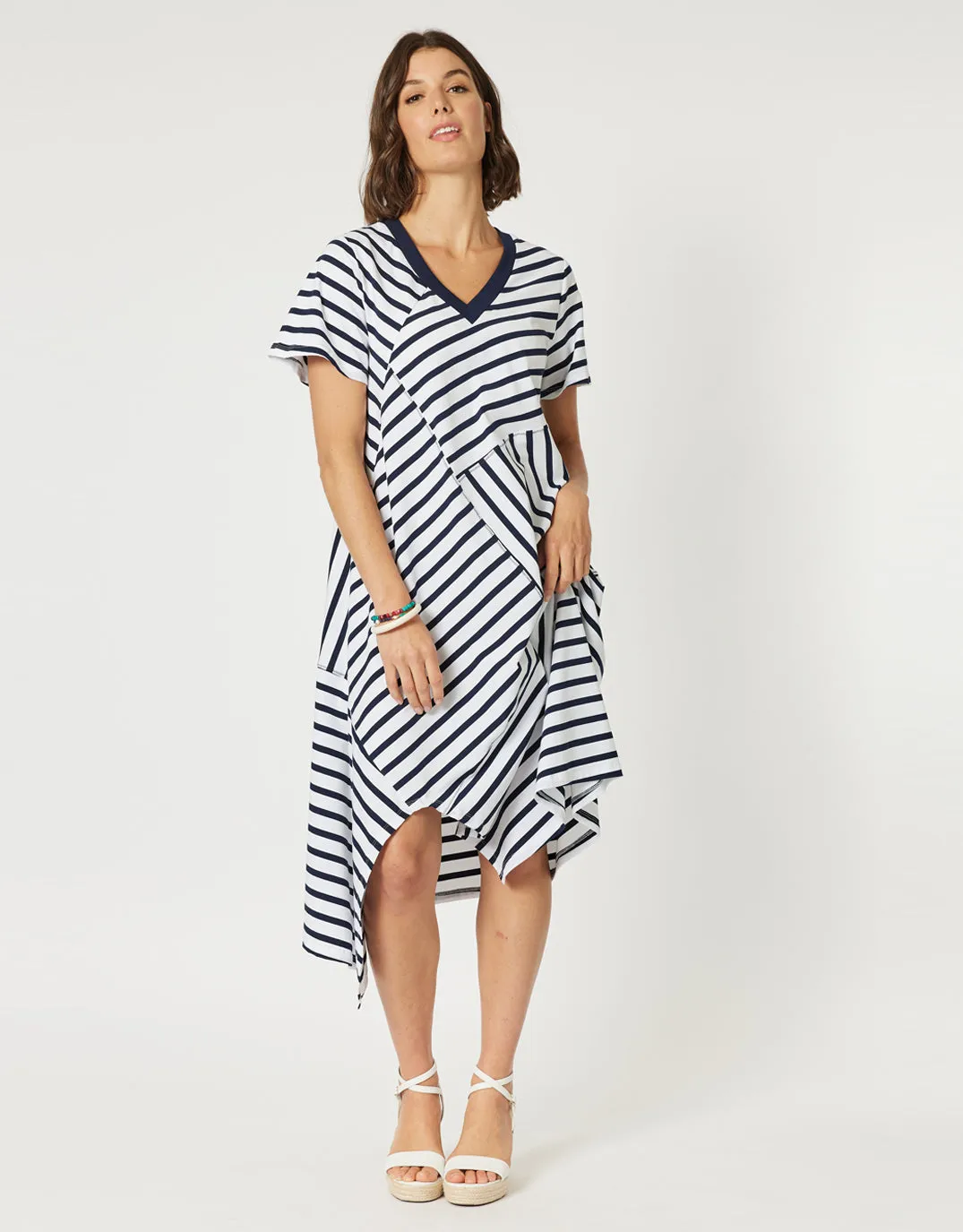 Vice Versa Dress - Navy/White
