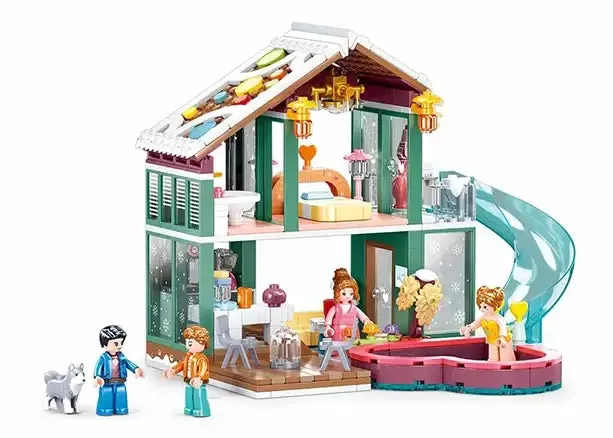 Winter Resort Cabin Building Brick Kit (439 Pcs)